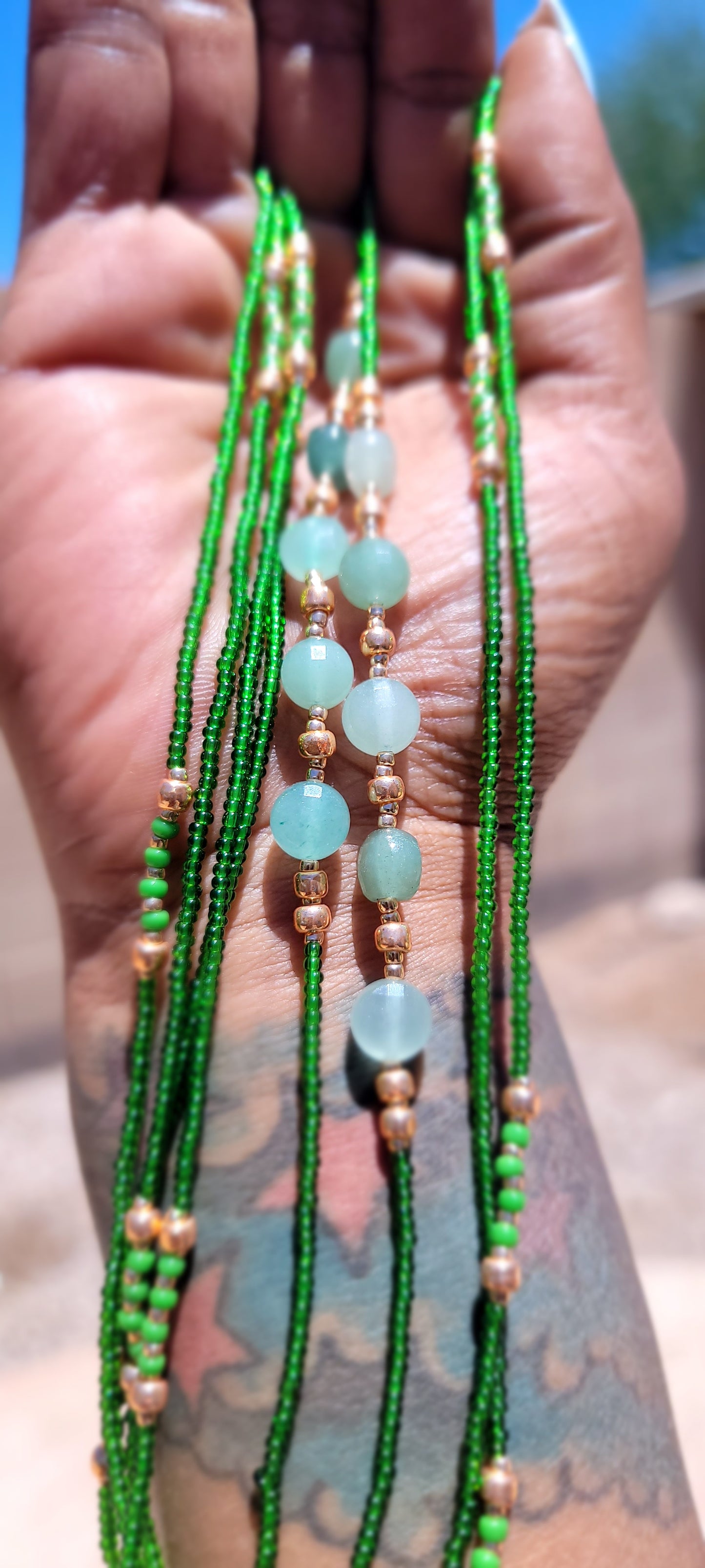 Green Aventurine Tie-on ₩aistbeads