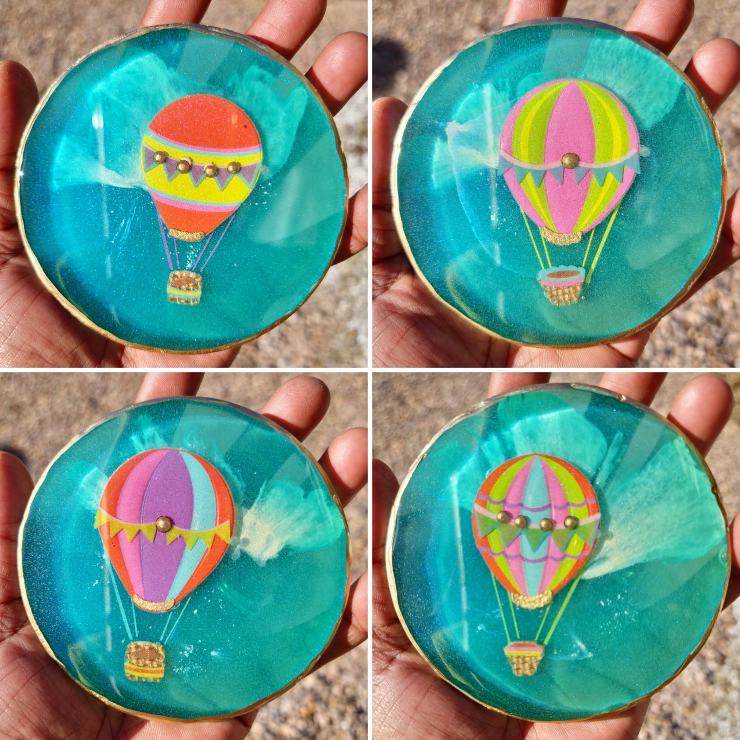 Hot air balloon coasters