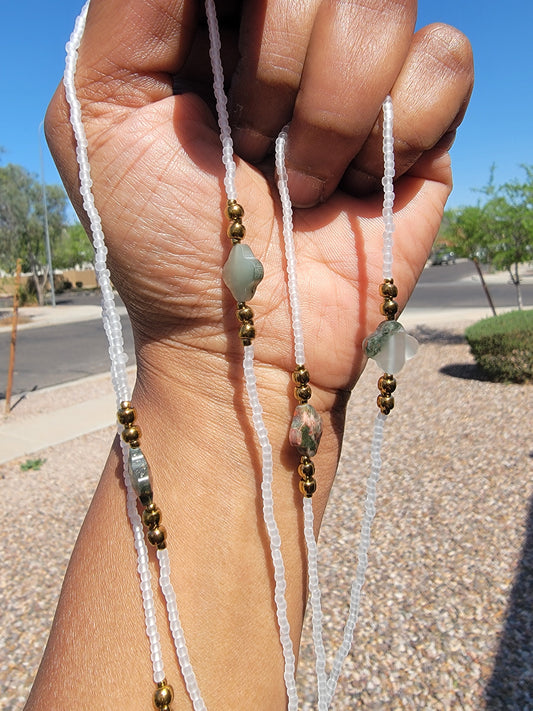 Clover African Bloodstone Tie-on ₩aistbeads